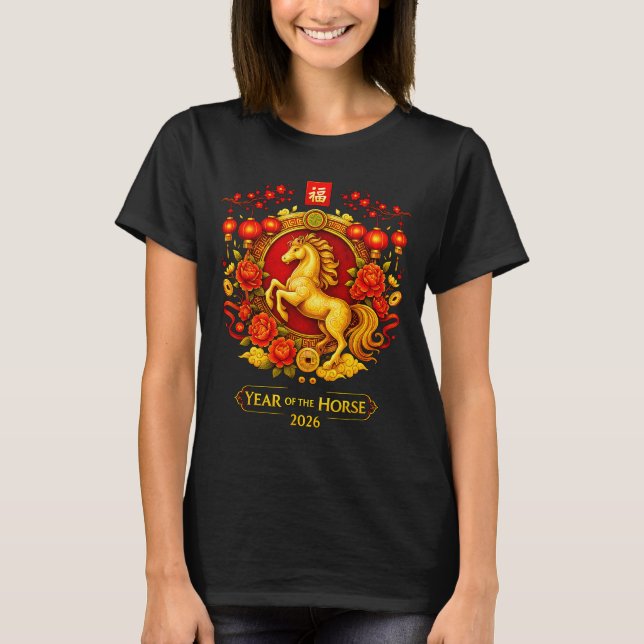 Chinese New Year 2026 Year Of The Horse Lunar New  T-Shirt (Front)