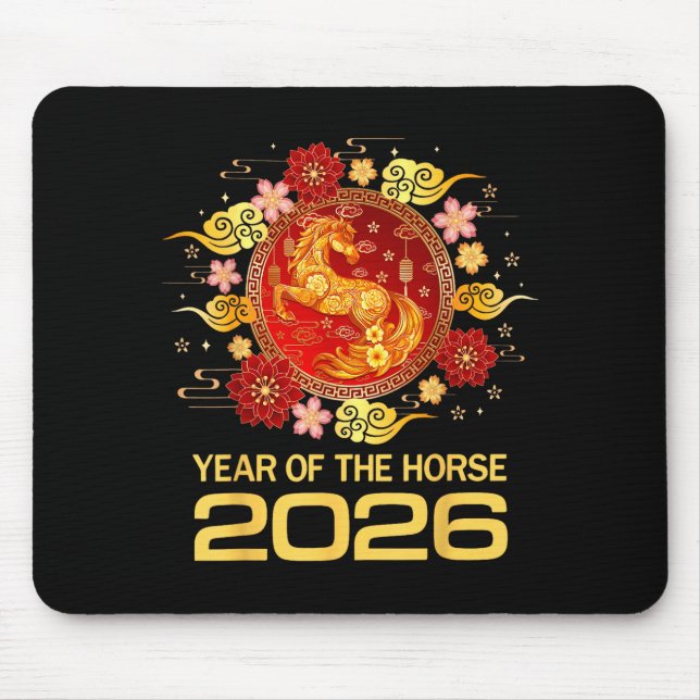 Chinese New Year 2026 Year Of The Horse  Mouse Pad (Front)