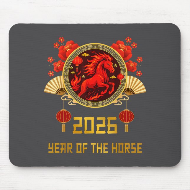 Chinese New Year 2026 Year Of The Horse  Mouse Pad (Front)
