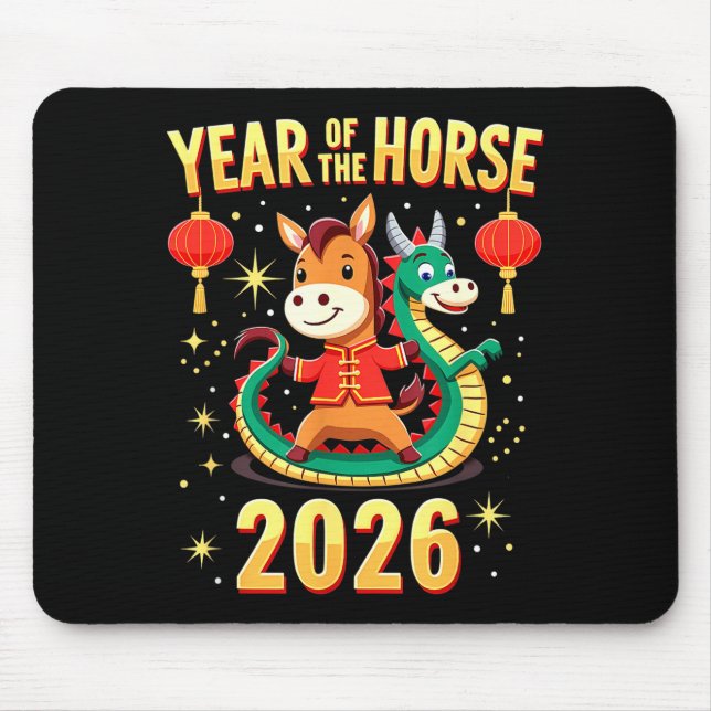 Chinese New Year 2026 Year Of The Horse  Mouse Pad (Front)