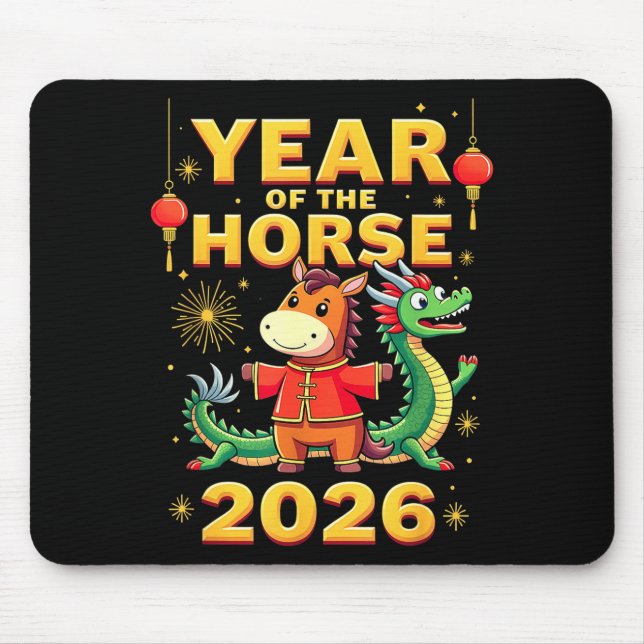Chinese New Year 2026 Year Of The Horse  Mouse Pad (Front)