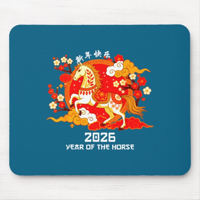 Chinese New Year 2026 Year Of The Horse Shirt Men  Mouse Pad (Front)