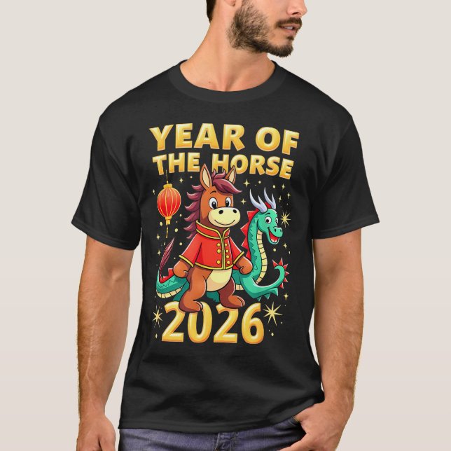 Chinese New Year 2026 Year Of The Horse  T-Shirt (Front)