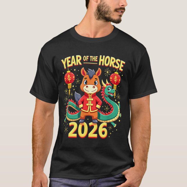 Chinese New Year 2026 Year Of The Horse  T-Shirt (Front)