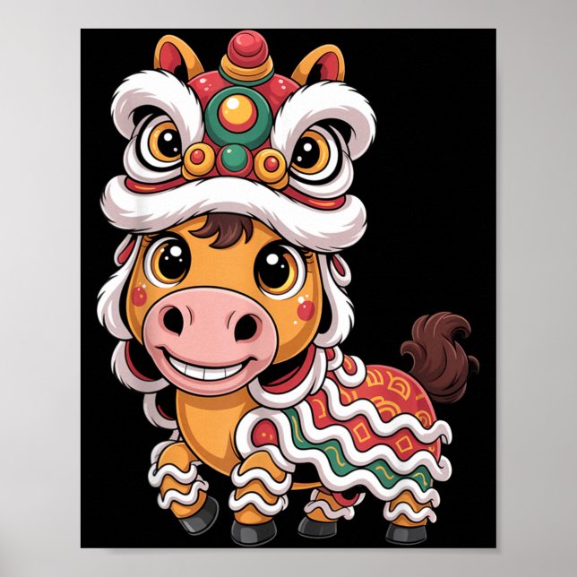 Chinese New Year 2026 Year Of The Kawaii Horse Lio Poster (Front)