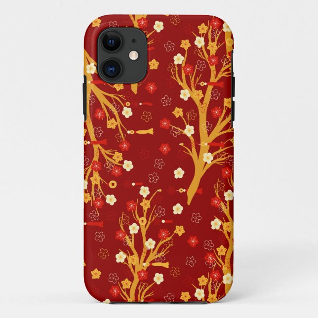 Chinese New Year Branches and Tassels  Case-Mate iPhone Case (Back)
