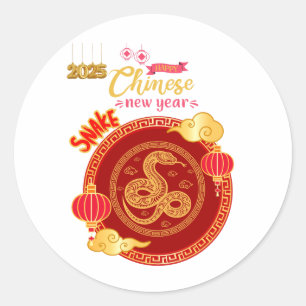 CHINESE NEW YEAR CLASSIC ROUND STICKER