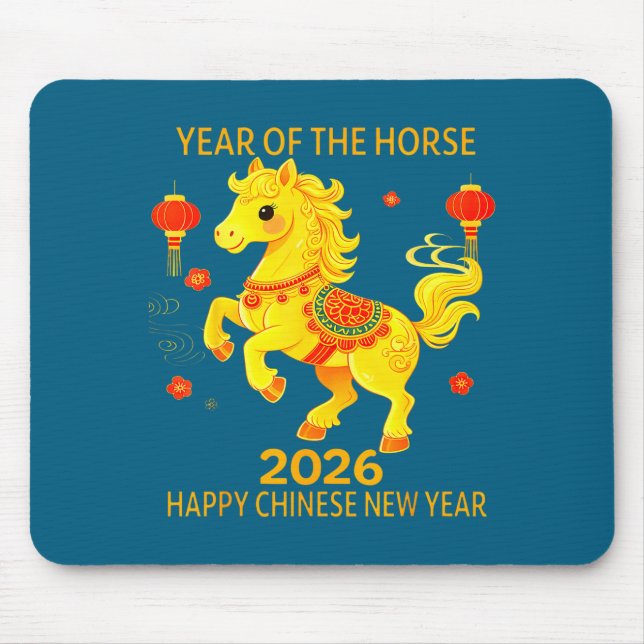 Chinese New Year Clothing Year Of The Horse 2026  Mouse Pad (Front)