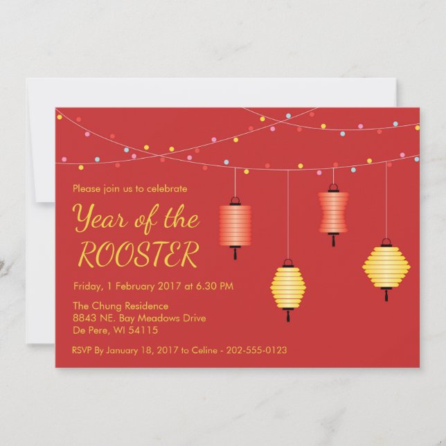 Chinese New Year Customised Party Invitation (Front)