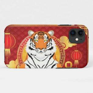 Chinese new year design with tiger iPhone 11 case