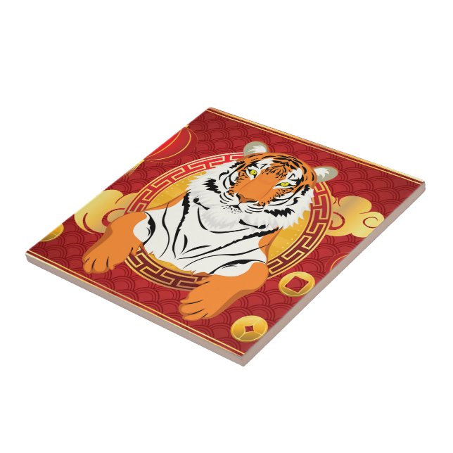 Chinese new year design with tiger ceramic tile (Side)