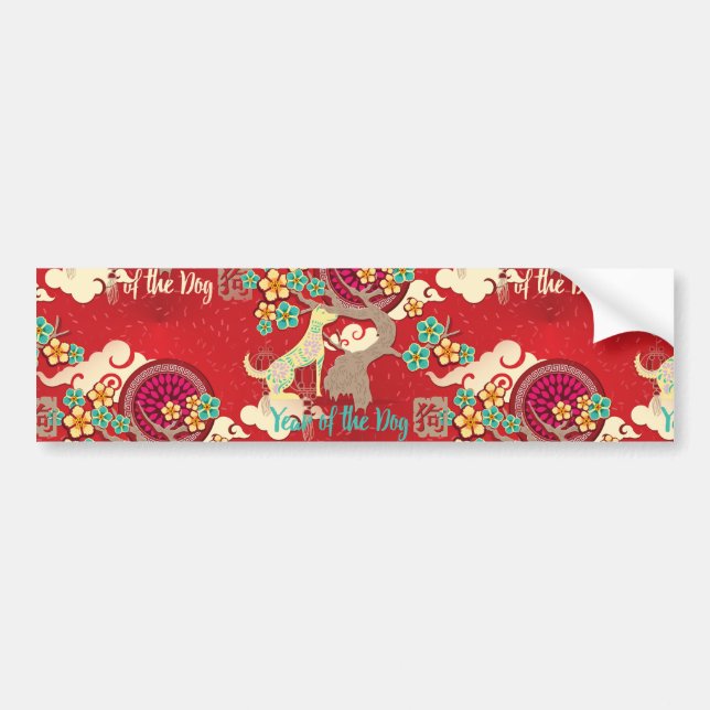 chinese new year dog bumper sticker (Front)