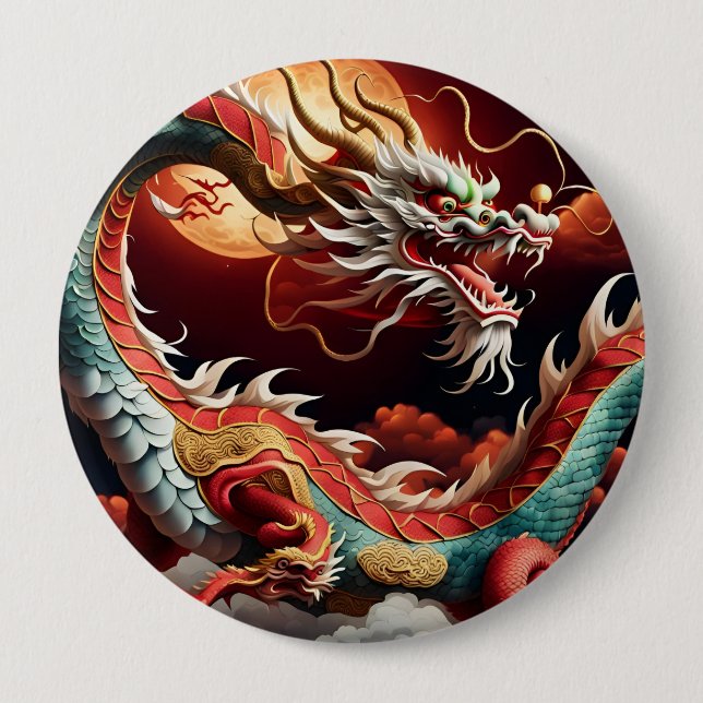 Chinese New Year Dragon 2024 But03 10 Cm Round Badge (Front)
