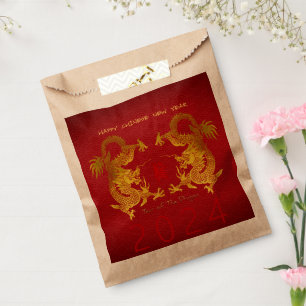 Chinese New Year Dragon 2024 Double Dragon FBg Favour Bag