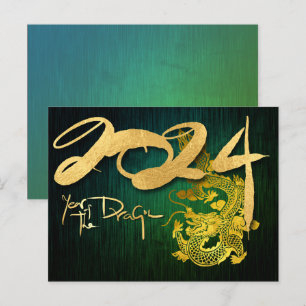 Chinese New Year Dragon 2024 Green HPostC Holiday Postcard