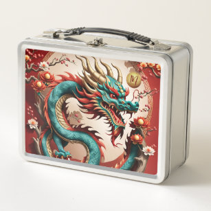 Chinese New Year Dragon 2024 Monogram LBox01 Metal Lunch Box