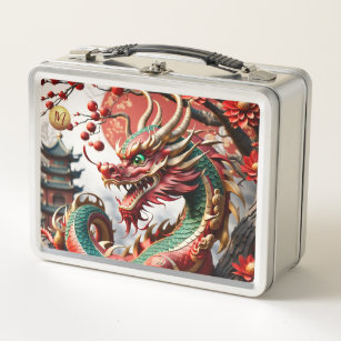Chinese New Year Dragon 2024 Monogram LBox02 Metal Lunch Box