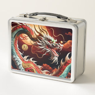 Chinese New Year Dragon 2024 Monogram LBox03 Metal Lunch Box