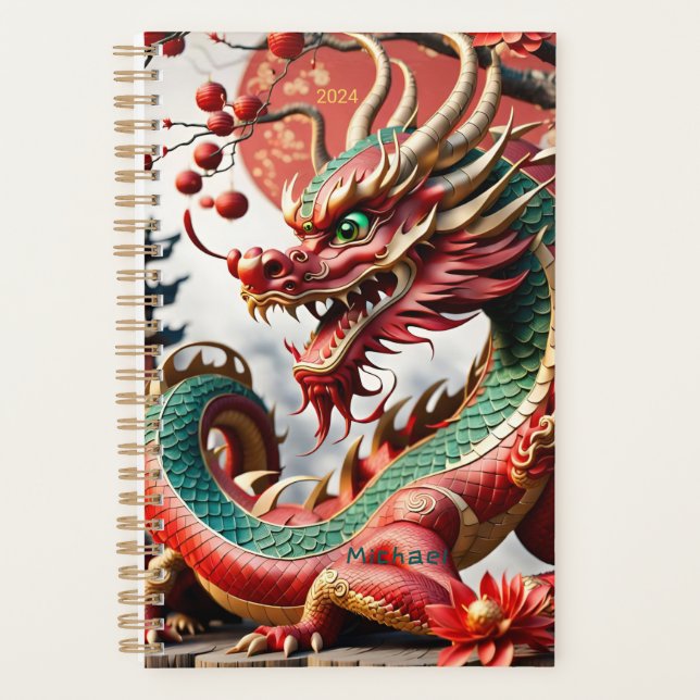 Chinese New Year Dragon 2024 personalised SP2 Planner (Front)