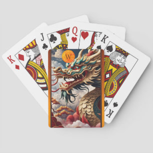 Chinese New Year Dragon Fantasy Monogram PCs Playing Cards