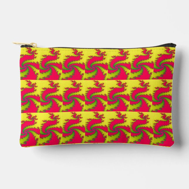 Chinese New Year Dragon Fractal Accessory Pouch (Front)