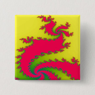 Chinese New Year Dragon Fractal Button