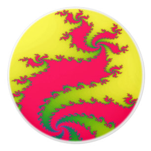 Chinese New Year Dragon Fractal Ceramic Knob