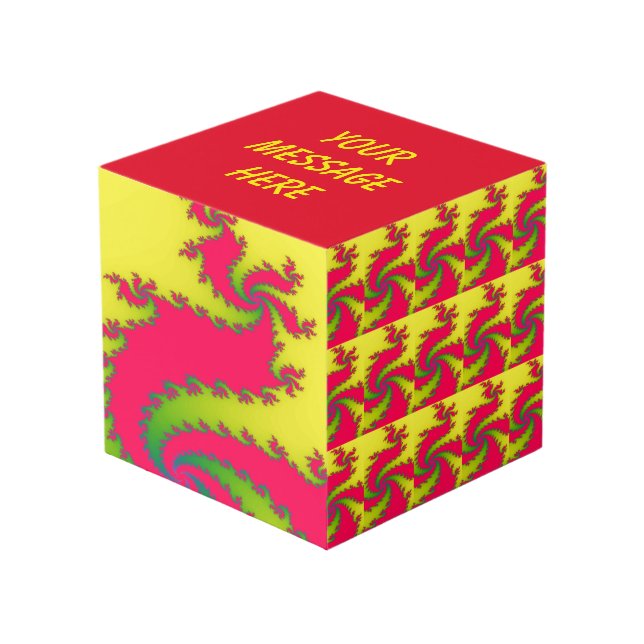 Chinese New Year Dragon Fractal Custom Photo Cube (Front Angled)