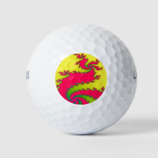 Chinese New Year Dragon Fractal Golf Ball (Front)