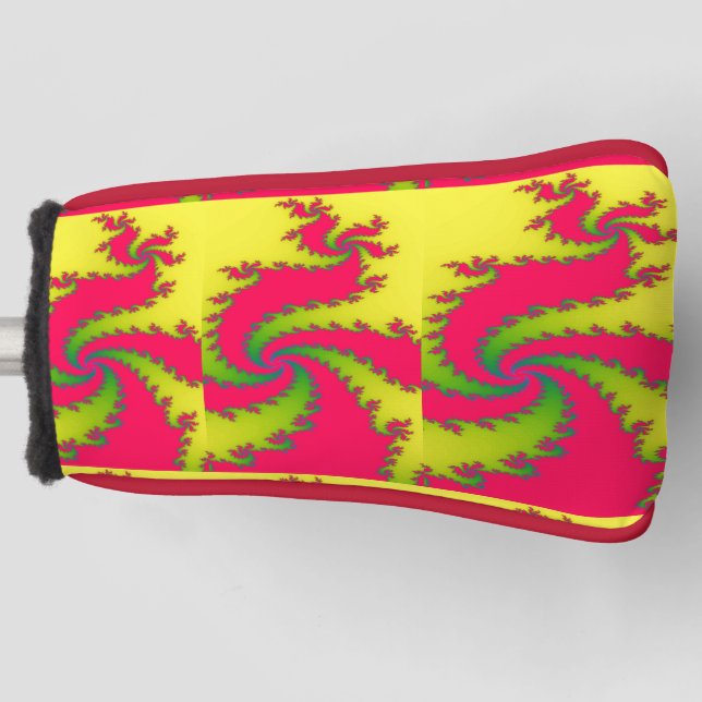 Chinese New Year Dragon Fractal Golf Putter Cover (Front)