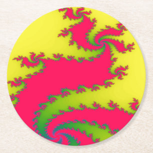 Chinese New Year Dragon Fractal Paper Coasters