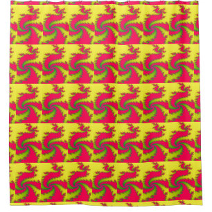 Chinese New Year Dragon Fractal Shower Curtain