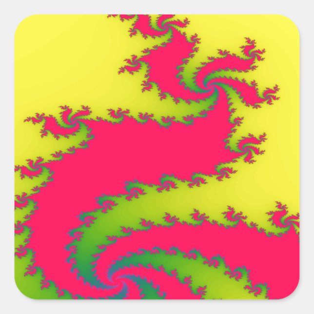 Chinese New Year Dragon Fractal Stickers (Front)