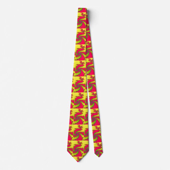 Chinese New Year Dragon Fractal Tie (Front)