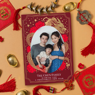 Chinese New Year Dragon Photo Holiday  Card