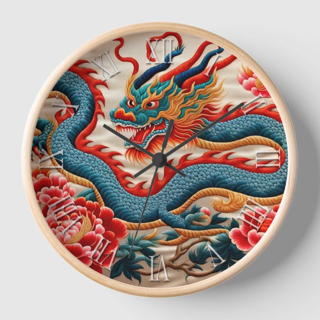 Chinese New Year Dragon Zodiac Birthday EmWC1 Clock (Front)