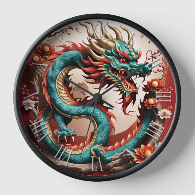 Chinese New Year Dragon Zodiac Birthday WC4 Clock (Front)