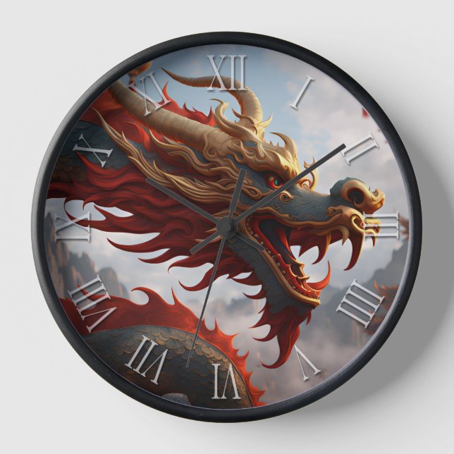 Chinese New Year Dragon Zodiac Birthday WC Clock (Front)