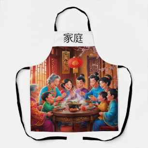 Chinese new year family feast apron