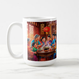 Chinese new year family feast coffee mug