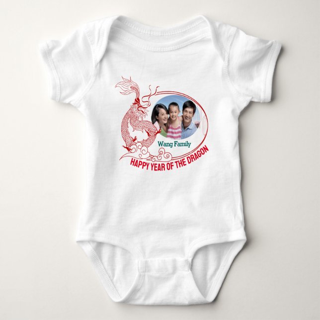 Chinese New Year family foto gift baby Baby Bodysuit (Front)