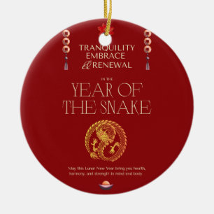 CHINESE NEW YEAR GREETING CARD  CERAMIC ORNAMENT