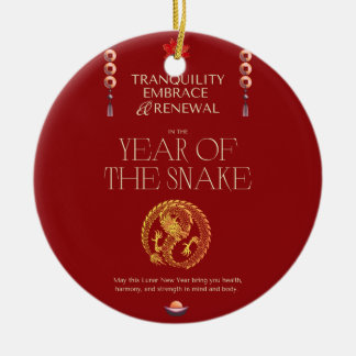 CHINESE NEW YEAR GREETING CARD CERAMIC ORNAMENT