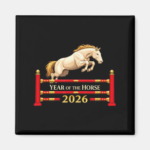 Chinese New Year Horse 2026 Equestrian Jump Magnet