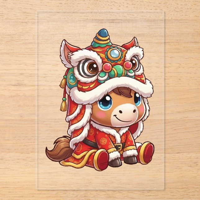 Chinese New Year Horse 2026 Zodiac Acrylic Invitations (Front)