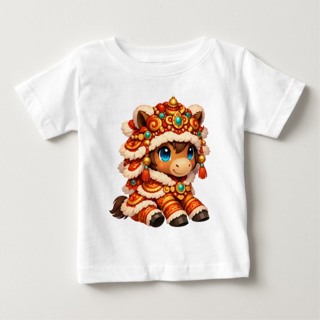 Chinese New Year Horse 2026 Zodiac Baby T-Shirt (Front)