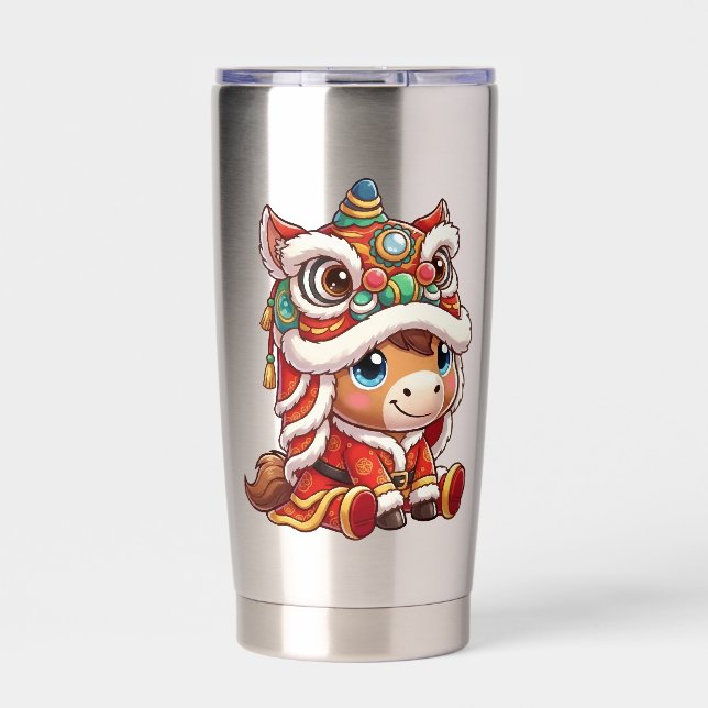 Chinese New Year Horse 2026 Zodiac Insulated Tumbler (Front)