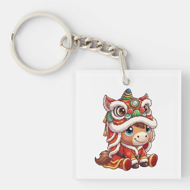 Chinese New Year Horse 2026 Zodiac Key Ring (Front)