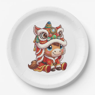 Chinese New Year Horse 2026 Zodiac Paper Plate