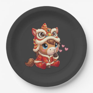 Chinese New Year Horse 2026 Zodiac Paper Plate
